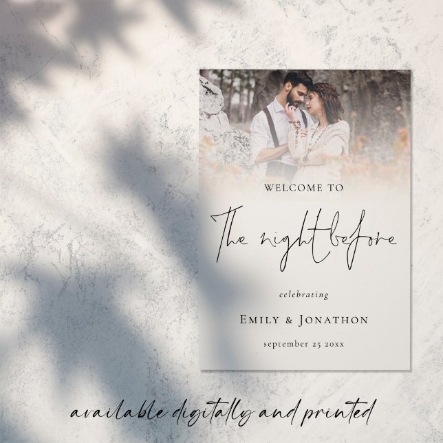 Photo Night Before Wedding Rehearsal Welcome Sign (Creator Uploaded)