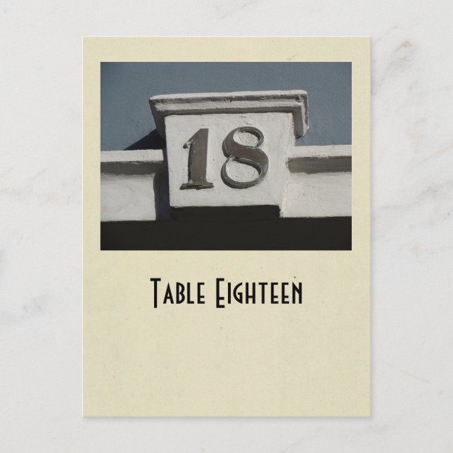 Photo number 18 table card (Front)