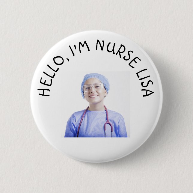 Photo, Nurse I.D. 6 Cm Round Badge (Front)