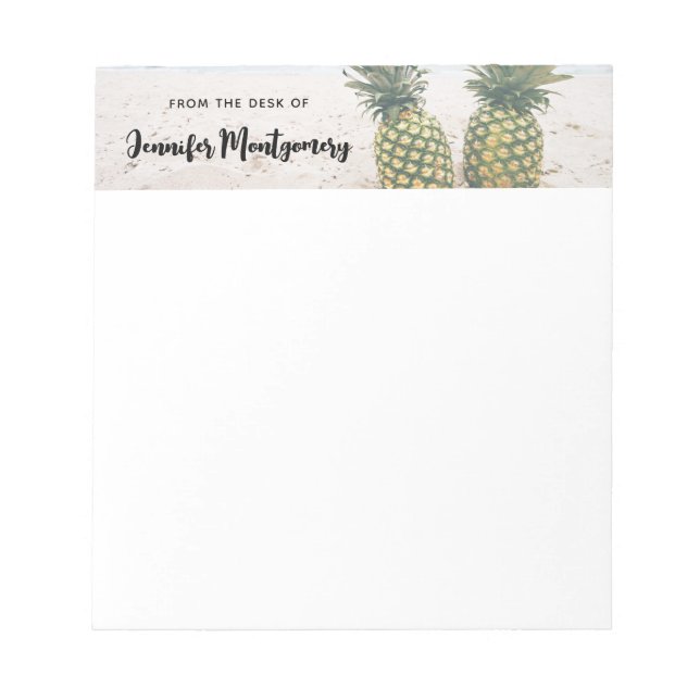Photo of 2 Pineapples on a Beach Notepad (Front)