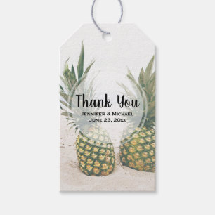 Photo of 2 Pineapples on a Beach Wedding Gift Tags