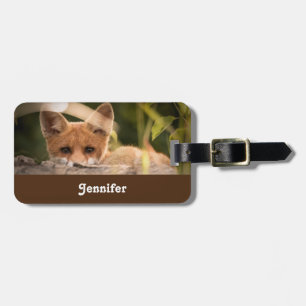 Photo of a Cute Little Orange Fox Luggage Tag