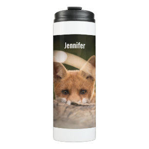 Photo of a Cute Little Orange Fox Stainless Steel  Thermal Tumbler