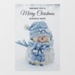 Photo of a Cute Snowman in Winter - Christmas<br><div class="desc">A cute photograph of a little snowman. Standing outside in the winter with snow falling all around. This cute little guy is dressed up in blue knitted hat and scarf.</div>