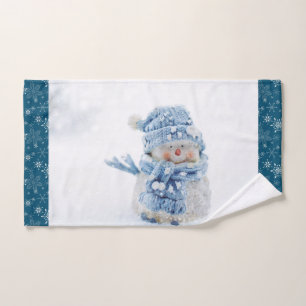  Photo of a Cute Snowman in Winter - Christmas Bath Towel Set