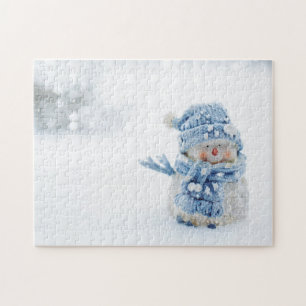 Photo of a Cute Snowman in Winter - Christmas Jigsaw Puzzle