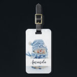 Photo of a Cute Snowman in Winter - Christmas Luggage Tag<br><div class="desc">A luggage tag with a cute photograph of a little snowman. Standing outside in the winter with snow falling all around. This cute little guy is dressed up in blue knitted hat and scarf.</div>