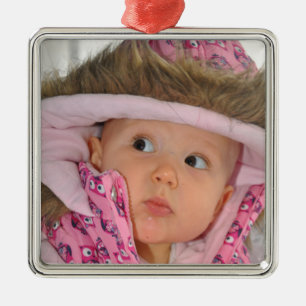 Photo of a little girl metal ornament