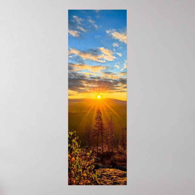 photo of a mountainous autumn forest, mountains, p poster (Front)