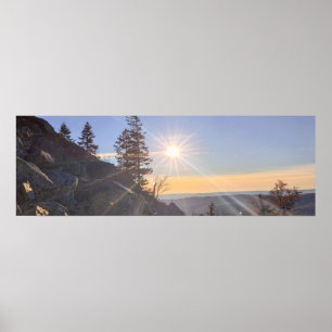 photo of a mountainous autumn forest, mountains, p poster