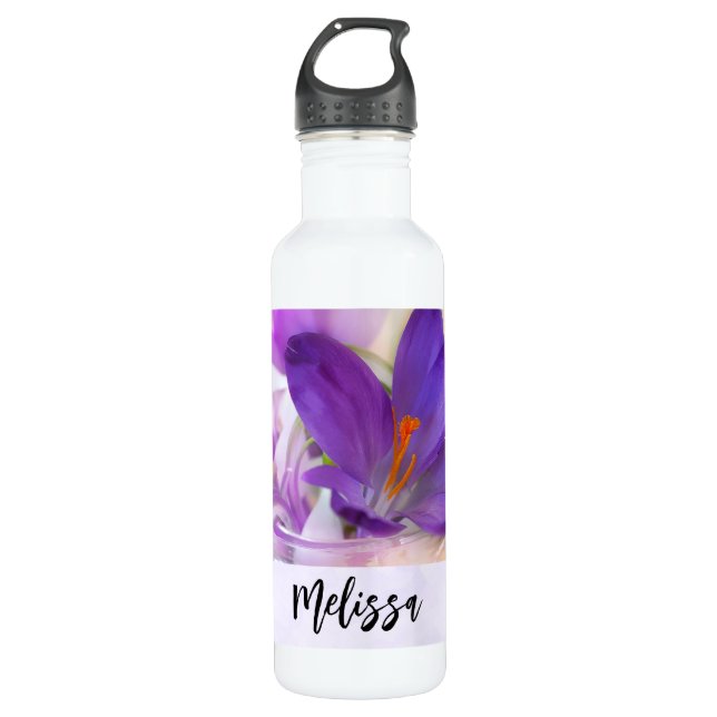 Photo of a Pretty Purple Spring Crocus 710 Ml Water Bottle (Front)