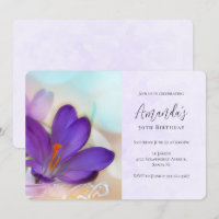 Photo of a Pretty Purple Spring Crocus Birthday