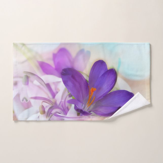 Photo of a Pretty Purple Spring Crocus Hand Towel (Hand Towel)