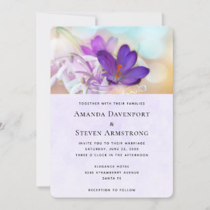 Photo of a Pretty Purple Spring Crocus Invitation