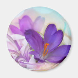 Photo of a Pretty Purple Spring Crocus Magnet