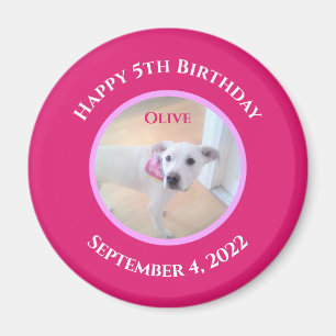 Photo of Adorable Puppy Dog Wearing Hot Pink Scarf Magnet