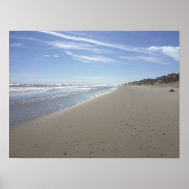 Photo of an Atlantic Ocean Beach at Low Tide Poster (Front)
