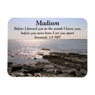 Photo of Atlantic Ocean Bible Verse Custom Name Magnet