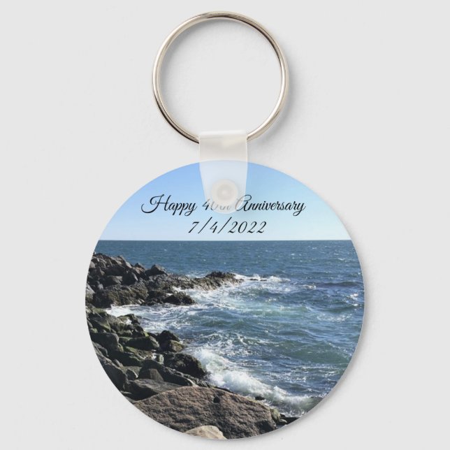 Photo of Atlantic Ocean Blue 40th Anniversary Key Ring (Front)