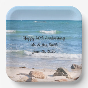 Photo of Atlantic Ocean Shore 40th Anniversary Paper Plate
