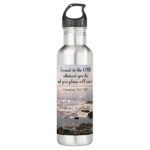 Photo of Atlantic Ocean With Bible Success Verse 710 Ml Water Bottle