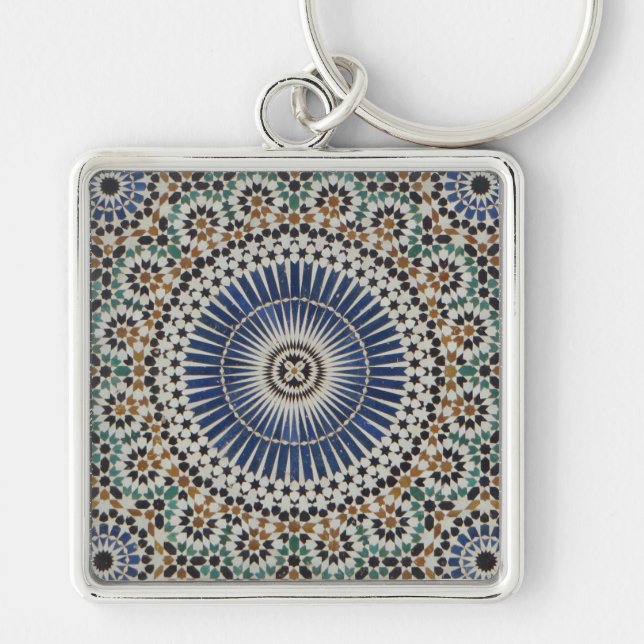Photo of beautiful Moroccan mosaic tile Key Ring (Front)
