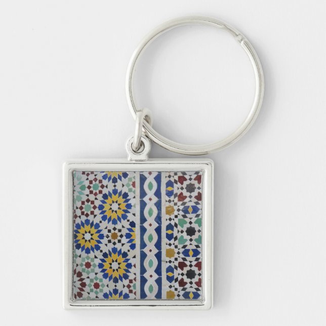 photo of beautiful Moroccan mosaic tiles Key Ring (Front)