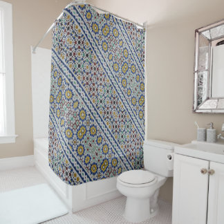 photo of beautiful Moroccan mosaic tiles Shower Curtain