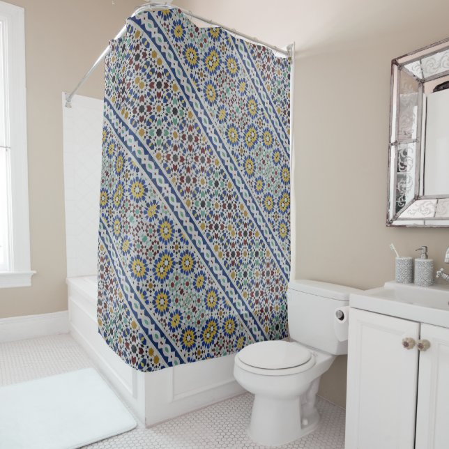 photo of beautiful Moroccan mosaic tiles Shower Curtain (In Situ)