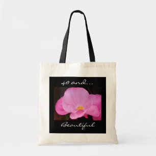 Photo of Beautiful Pink Flowers 40th Birthday Tote Bag