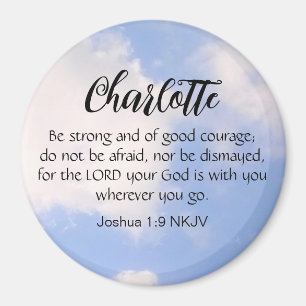 Photo of Blue Sky Be Not Afraid Bible Verse Name Magnet
