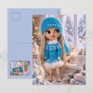 Photo of Blythe doll Holiday Postcard