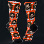 Photo of Boyfriend For Girlfriend Sporty Orange   Socks<br><div class="desc">These fun photo of boyfriend for girlfriend socks feature your own photo and white hearts on a sporty orange background and are sure to bring your girlfriend a smile! These are perfect for Valentine's Day, and she will think of you every time she pulls them on to remember your love....</div>