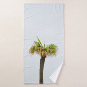 Photo of brown and green palm tree bath towel