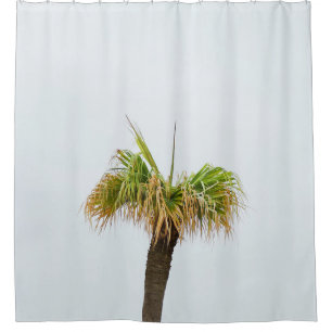 Photo of brown and green palm tree shower curtain