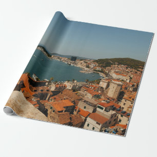 PHOTO OF BROWN ROOF HOUSES WRAPPING PAPER