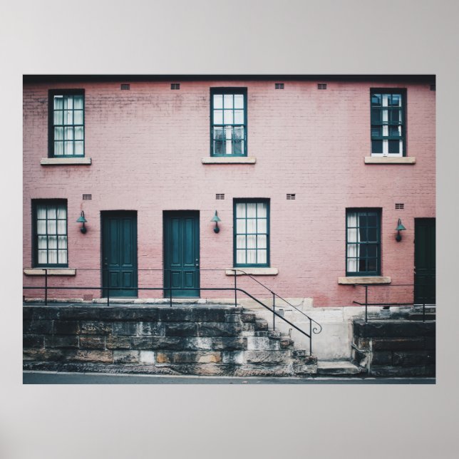 PHOTO OF BUILDING WITH STAIRS POSTER (Front)
