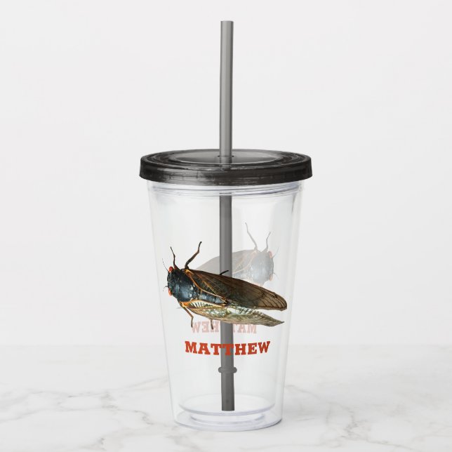Photo of Cicada Bug, Insect Personalised Acrylic Tumbler (Front)