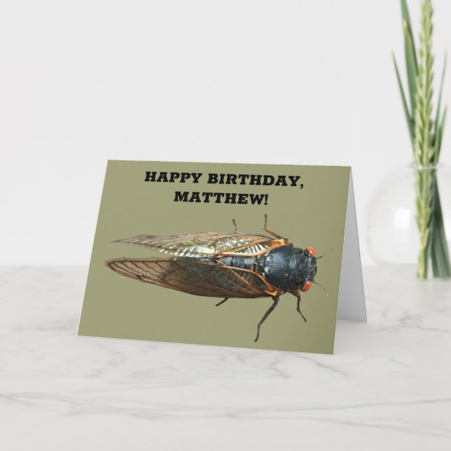 Photo of Cicada Bug, Insect Personalized Birthday Card (Front)