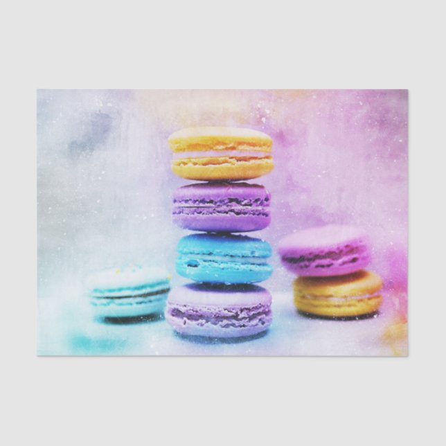 Photo of Colourful Delicious Macarons Tissue Paper (Front)