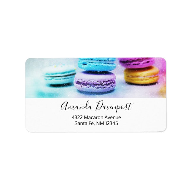 Photo of Colourful Macarons Label (Front)