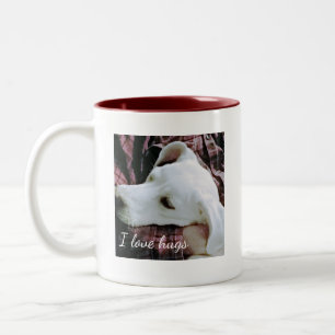 Photo of Cute Dog I Love Hugs Valentine's Day Two- Two-Tone Coffee Mug