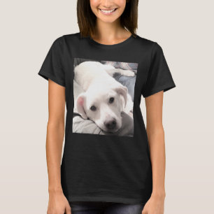 Photo of Cute Dog Resting Paw on Dad Funny T-Shirt