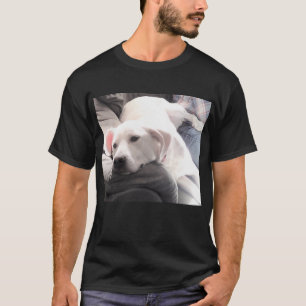 Photo of Cute Lazy White Dog With Best Friend Dad T-Shirt