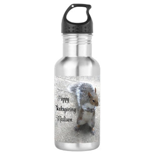 Photo of Cute Little Squirrel with Fluffy Tail 532 Ml Water Bottle