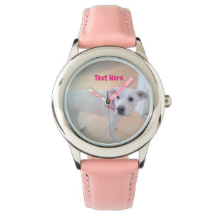 Photo of Cute Sweet White Puppy Dog Face Pink Watch