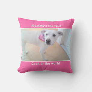 Photo of Cute Sweet White Puppy Dog Pink Mummy Thr Cushion