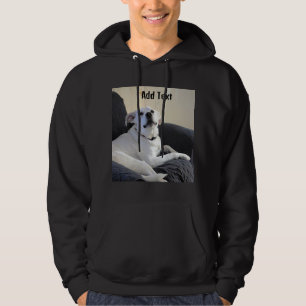 Photo of Cute Talking Dog Add Text Message Black Hoodie