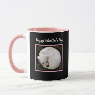 Photo of Cute White Dog Curled Up Valentines Day Mug