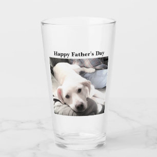 Photo of Cute White Dog Hanging Out with Dad Glass